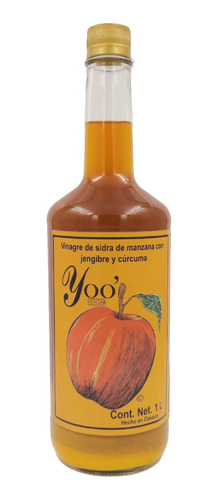 Vinagre De Sidra De Manzana Yoo Con Cúrcuma Y Jengibre 1 L