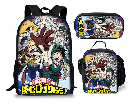 Conjunto De Mochila De Tres Piezas Bakugo Katsuki My Hero Ac