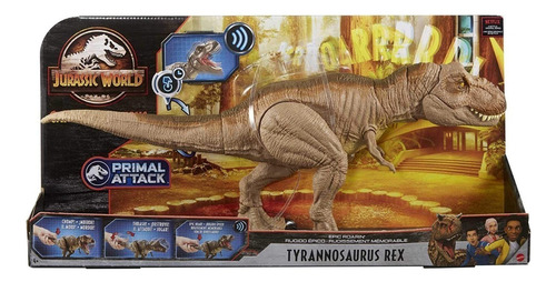 Figura de acción Tiranosaurio Rex Camp Cretaceous GJT60 de Mattel Epic Roarin'