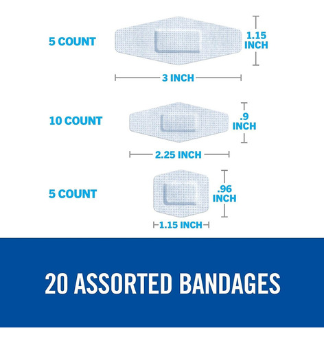 Nexcare Strong Hold Bandages, Assorted, 20 Bandages Per Box