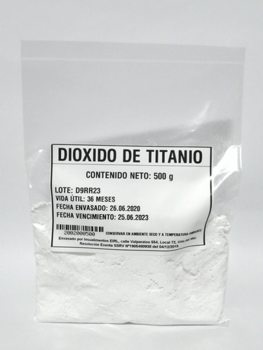 Dióxido De Titanio Tio2 Grado Food 500g 