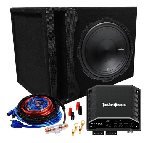 Combo Cajon Subwoofer 12 Rockford Punch Potencia Y Cables