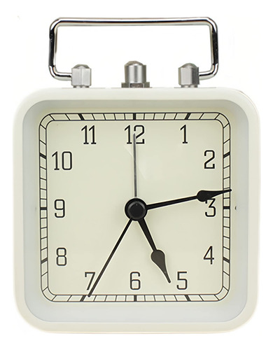 Justup Reloj Despertador Analogico, Reloj Cuadrado De Metal