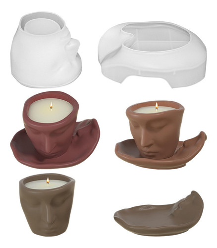 Modelo Abstracto De Rostro Humano Hecho De Taza Y Posavasos