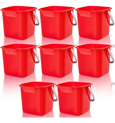 8 Cubos Desinfectantes Rojos, Cubo De Limpieza De 3 Cuartos,