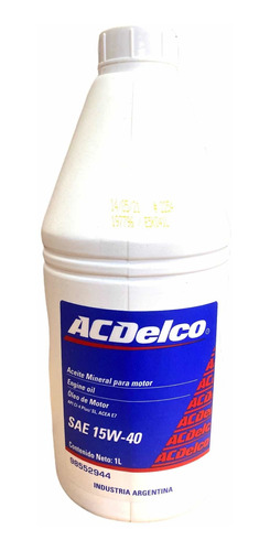 Aceite 15w40 1 Litro Acdelco Mineral