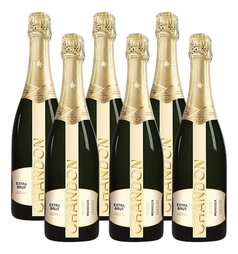 Imagen 1 de 8 de Champagne Chandon Extra Brut 750ml. Caja 6 Botellas