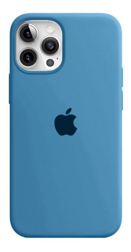 Capa Capinha Silicone compatible para iPhone 12/12 Pro/12 Max Cor Azul-Celeste 12/12 Pro 6.1