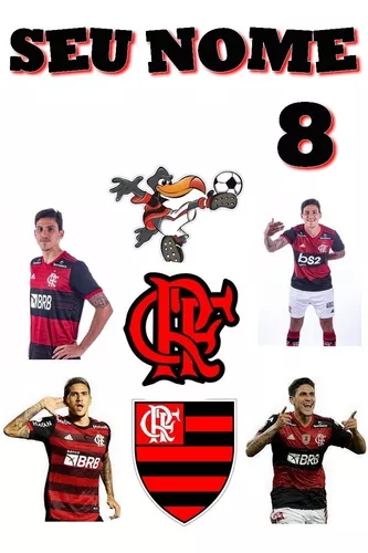 Topo Topper D Bolo Personalizado Pedro Flamengo