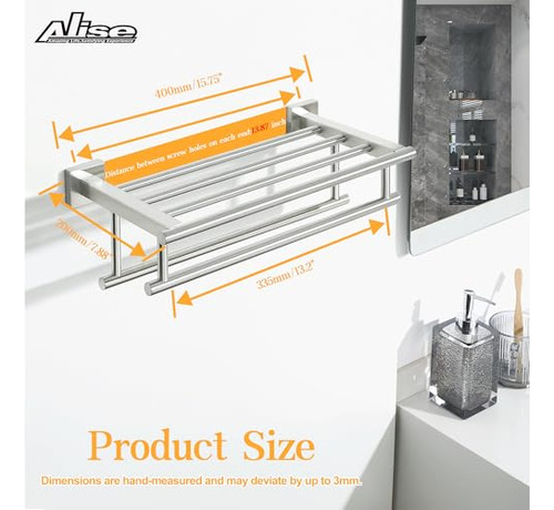 Toallero Alise, Soporte Para Toallas Con Estante Y Doble Bar