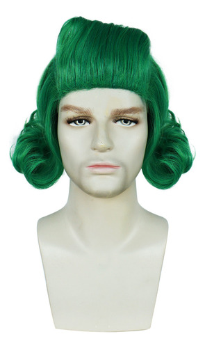 / Peruca De Cosplay Longa E Ondulada Verde Oompa Loompa