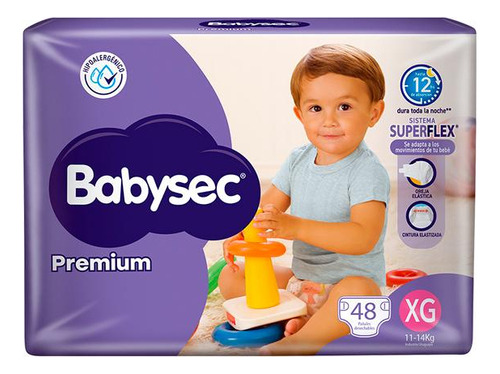 Pañales Babysec Premium Xg 48 Unidades