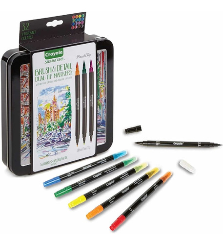 Marcadores Doble Punta Pincel Detalle Crayola 16/32 Colores