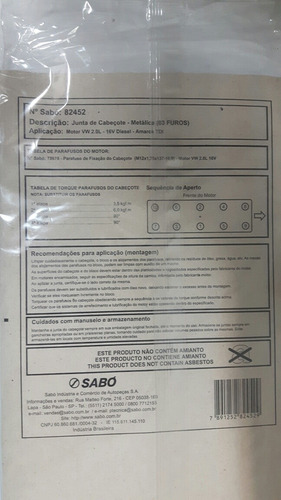 Imagen 3 de 3 de Junta Tapa Cilindros Amarok 3 Muescas Multilamina Sabo