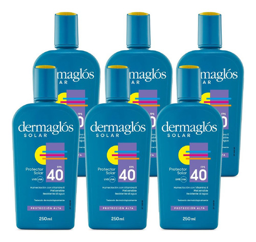 Pack 6 Dermaglós Protector Solar Fps40 Emulsión X 250ml