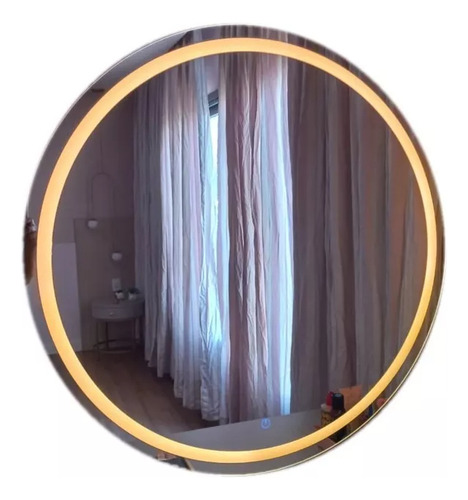 Espelho Led Redondo 130cm Touch Screen Moldura Sem Moldura