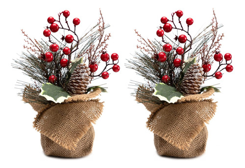Mini Árbol De Navidad, 2 Paquetes De 10 Pulgadas, Pequeño Ár