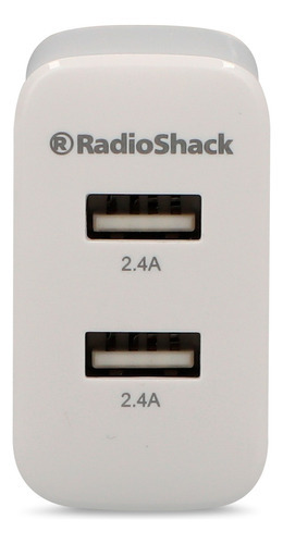 Cargador De Pared 2 Usb 2.4 Radioshack Color Blanco