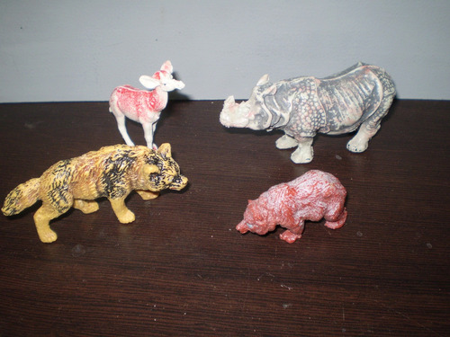 Lote De 6 Antiguos Animales Plastico Soldaditos No Envío