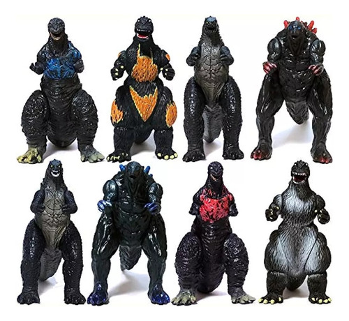 Figuras De Acción Godzilla. Set X 8, Articulados. 10cm.