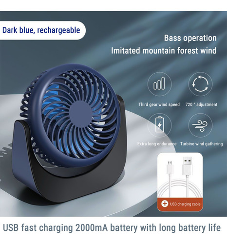 Wa J Desktop Small Fan Ventilador De Escritorio Recargable