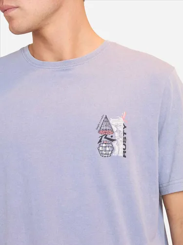 Polera Manga Corta Funghi E Condire Morado Hombre Rusty