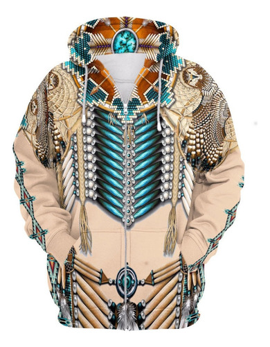 Sudadera Con Cremallera Indios Americanos Elementos Étnicos