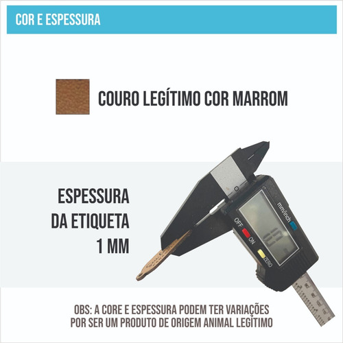 Etiquetas Couro Legítimo Personalizadas Cor Marrom 70un.