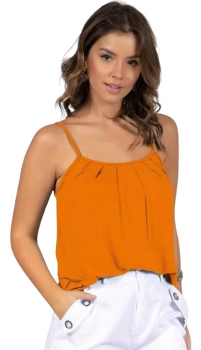 Blusa De Alça Feminina Em Viscose Com Elastano Verão