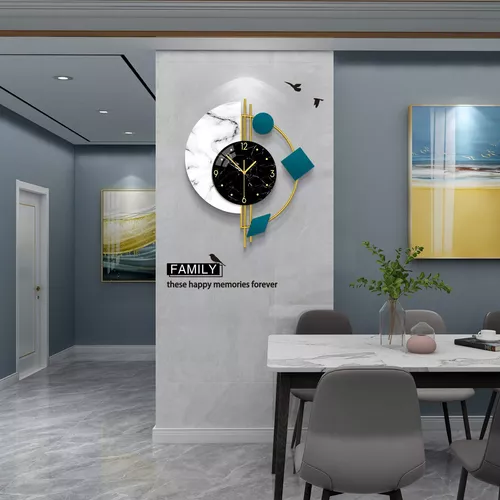  Reloj de pared grande de 30 pulgadas, silencioso, sin tictac,  funciona con pilas, moderno reloj de pared analógico redondo de metal  redondo para interiores y exteriores, para sala de estar, cocina, 