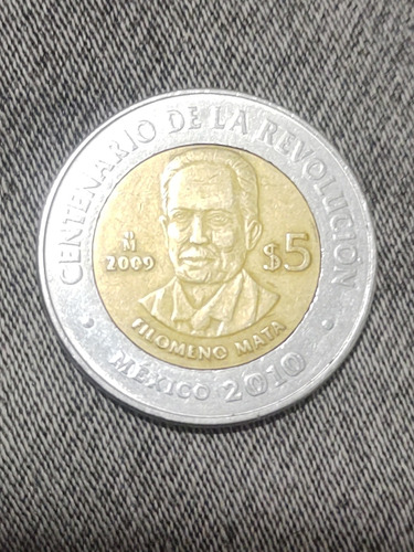 Moneda De 5 Pesos Del Centenario De Filomeno Mata