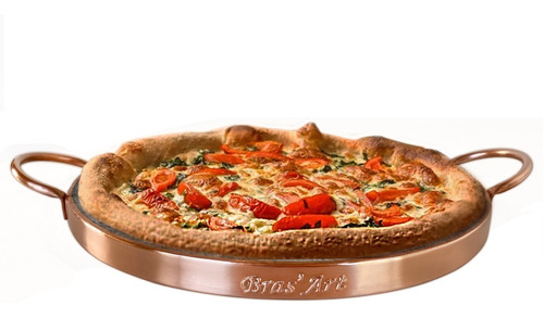 Assadeira Para Pizza De Pedra Sabão Com 27 Cm De Diâmetro