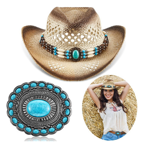 Sombrero De Vaquero De Paja Para Hombres Y Mujeres, Sombrero