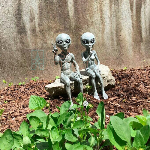 Casa Attract Estátua Decorativa Alien para sala quarto área externa jardim estante Fabricado em resina