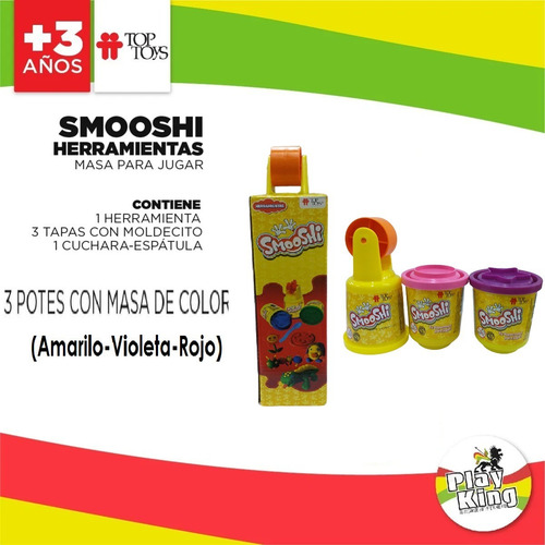 Imagen 2 de 6 de Smooshi Masa X 3 Potes Herramientas Top Toys - Playkng