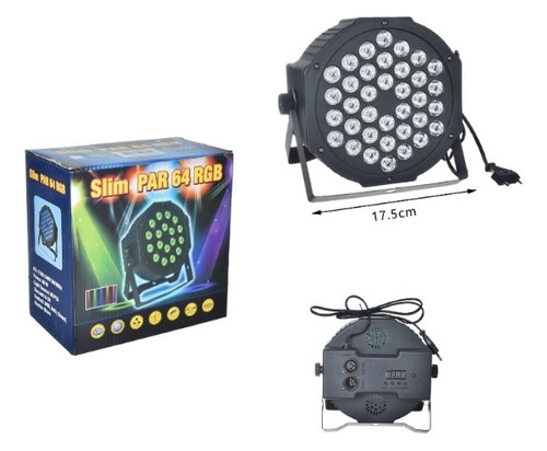 Foco Disco Slim Par Led 36 Rgb 09695