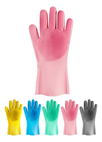 Guantes Silicona X2esponja Lavaplatos Mascota Cocina Moderno