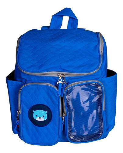 Pañalera Mochila Azul Capitonada Con Cambiador Ejecutiva New