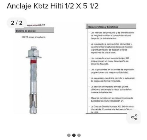 Anclaje Hilty Mod Kbs-3      1/2 X5.1/2 