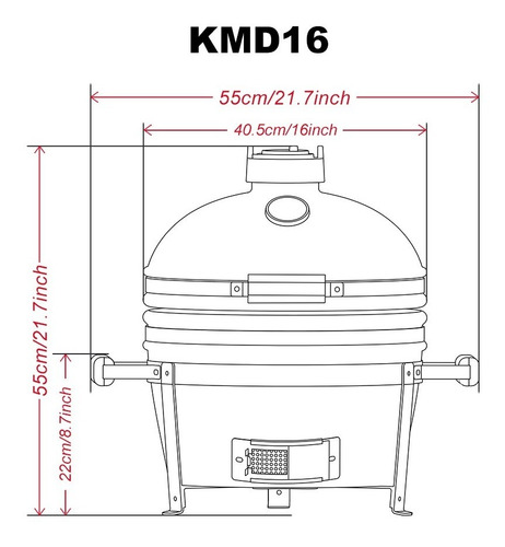 Imagen 7 de 9 de Kamado 16 Parrilla Grill Ahuma 40.5cm Cerámico 2/4 Personas