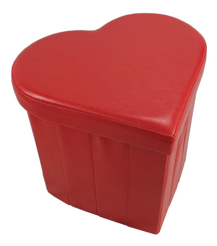 Imagen 1 de 4 de Puff - Baúl Con Forma De Corazón En Eco Cuero