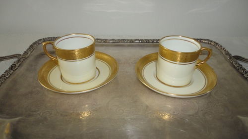 Finas Tazas Cafe Porcelana Inglesa Bañadas En Oro Vealas