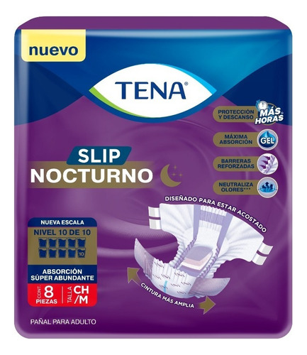 6 Paquetes Pañal Adulto Inc Tena Slip Nocturno Talla Ch/m 8u Talle Pequeño