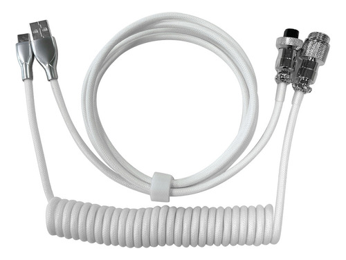 Cable Usb-c Tipo Aviador Para Teclado Mecánico En Espiral 2