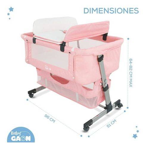 Cuna Colecho Plegable Con Cambiador Desmontable Baby Gaon Multifuncional Baby Crib Rosa (Usado)