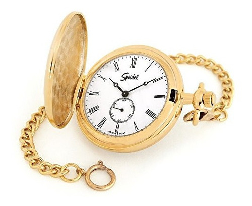Reloj De Bolsillo Clasico Liso Speidel Con Cadena De 14  Ton