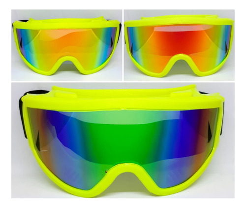  Gafas Tipo Cross Con Visor En Tornasol 