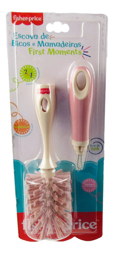 Escova De Bicos E Mamadeiras 2 Em 1 Rosa - Fisher Price