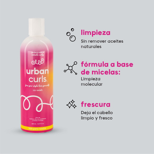 Co-wash Shampoo Para Cabello Rizado Urban Curls Sn Sal 360ml