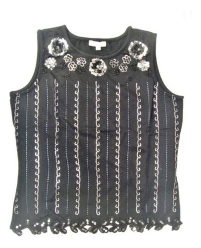 Cacharel Crop Top Strass-paillettes Negra Talle Small   